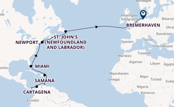 Transatlantik ab Fuerte Amador, Panama auf der Artania