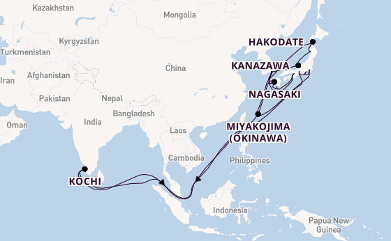Japan from Tokyo, Japan with the Silver Whisper