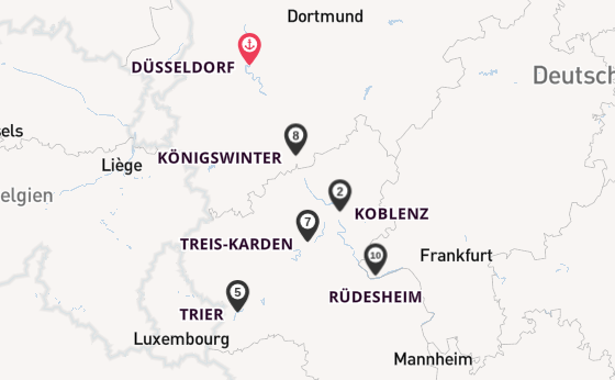 Rhein ab Düsseldorf, Deutschland auf der VIVA ONE
