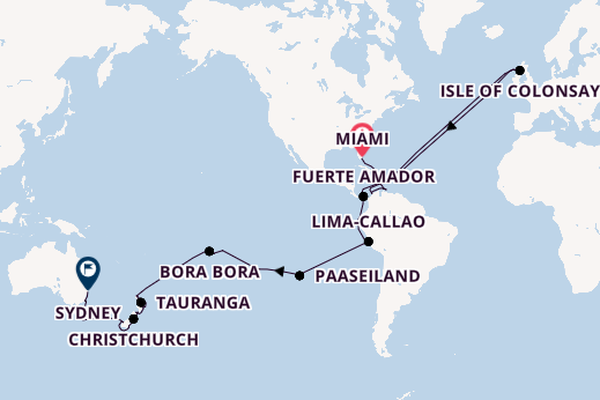 Wereldreizen vanaf Miami, Verenigde Staten met de Azamara Onward