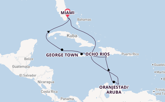 MSC Poesia - Beachfeeling in Miami & Inselträume zwischen Aruba & Curaçao