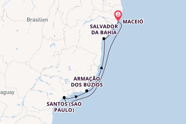 Brasilien ab Maceió, Brasilien auf der MSC Virtuosa