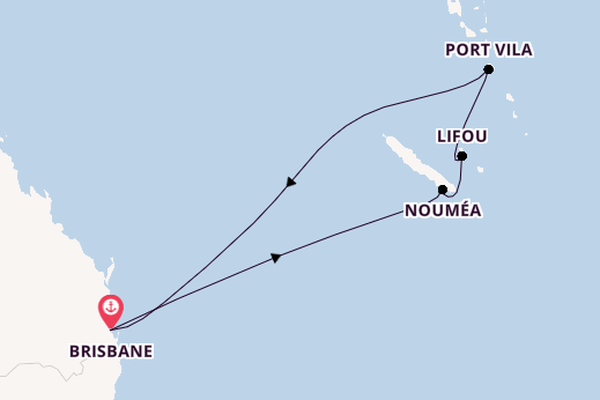 South Pacific from Brisbane, Australia with the Pacific Encounter