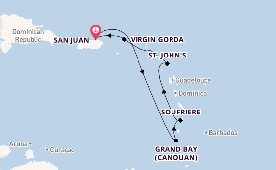 Caribbean from San Juan, Puerto Rico with the Ilma