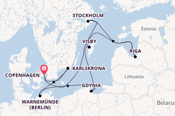 Baltic Sea from Copenhagen, Denmark with the MSC Magnifica