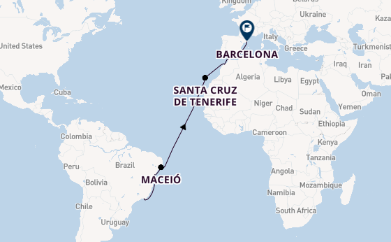 Transatlantic from Rio de Janeiro, Brazil with the MSC Divina