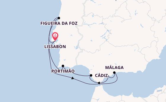 Portugal vanaf Lissabon, Portugal met de Le Laperouse