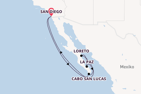 USA Westküste ab San Diego, USA auf der Koningsdam