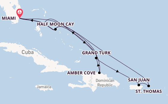 Caribbean vanaf Miami, Verenigde Staten met de Zuiderdam