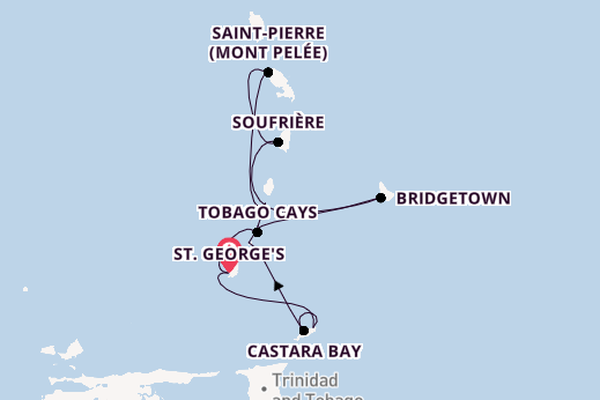 Zuidelijke Caraïben vanaf St. George's, Grenada met de Star Clipper