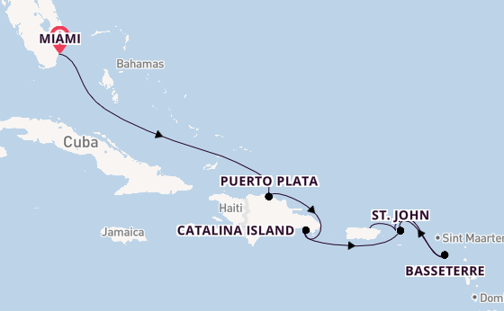 Caribbean vanaf Miami, Verenigde Staten met de EXPLORA I