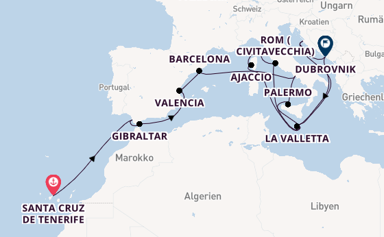 Mittelmeer ab Deutschland auf der Azura