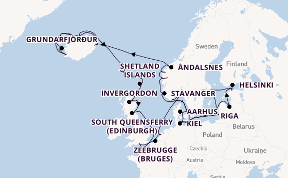Arctic from Southampton, England with the Caribbean Princess