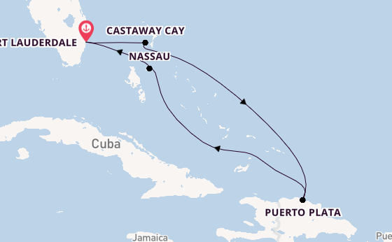 Caribbean vanaf Fort Lauderdale, Verenigde Staten met de Disney Destiny