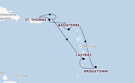 Karibik ab San Juan, Puerto Rico auf der Norwegian Prima