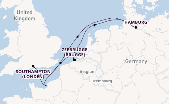 Engeland vanaf Le Havre (Parijs), Frankrijk met de MSC Preziosa