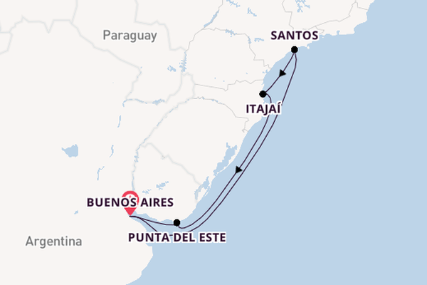 South America from Buenos Aires, Argentina with the MSC Preziosa