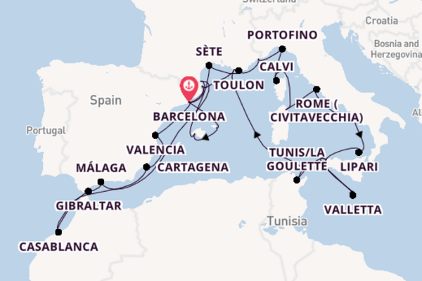 Western Mediterranean from Barcelona, Spain with the Seabourn Ovation 