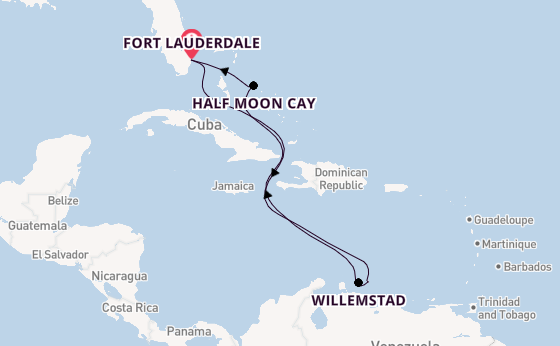 Caribbean vanaf Fort Lauderdale, Verenigde Staten met de Nieuw Amsterdam