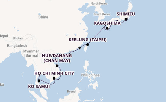 East Asia from Laem Chabang (Bangkok), Thailand with the Viking Orion