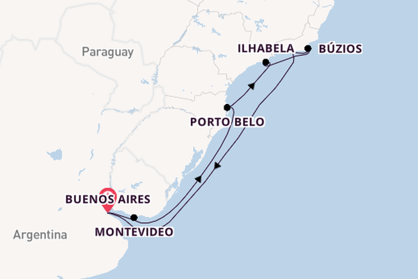 South America from Buenos Aires, Argentina with the MSC Poesia