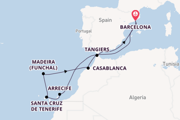 Western Mediterranean from Barcelona, Spain with the Celebrity Infinity