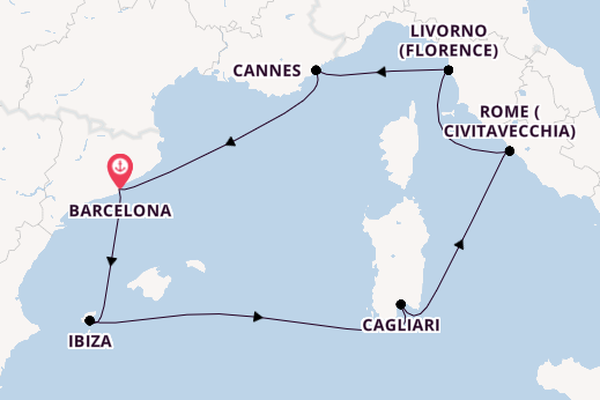 Western Mediterranean from Barcelona, Spain with the MSC Fantasia