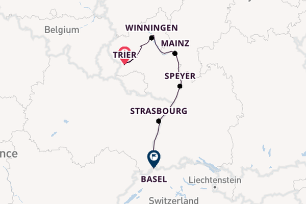 Rhine River, Europe from Trier, Germany with the Viking Idi
