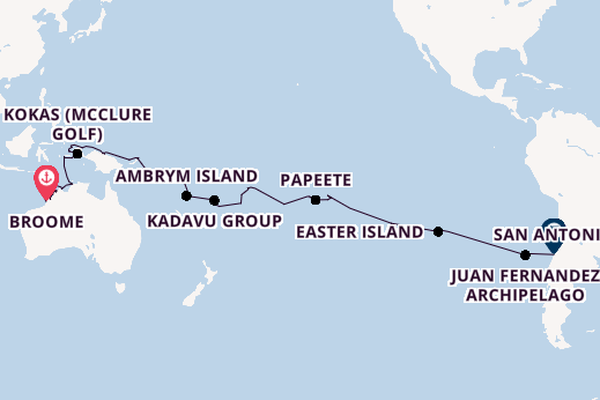 Transpacific from Broome, Australia with the Seabourn Pursuit