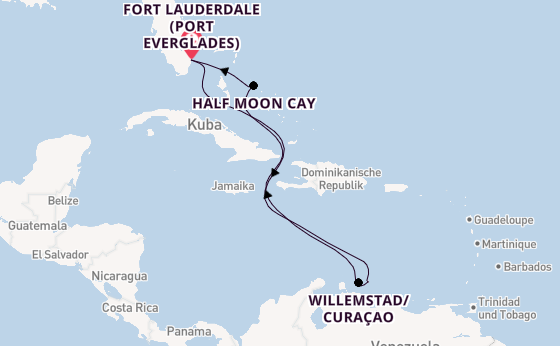 Karibik ab Fort Lauderdale (Port Everglades), USA auf der Nieuw Amsterdam