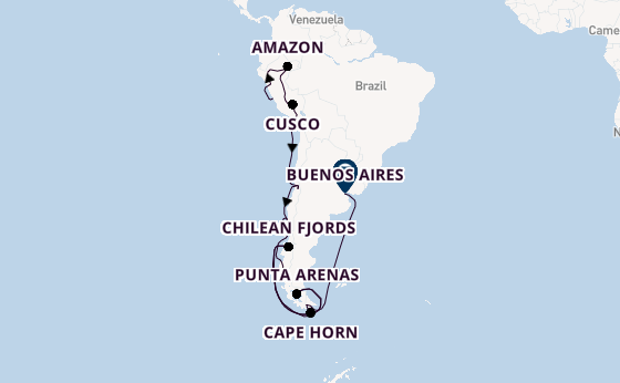 South America from Callao (Lima), Peru with the Scenic Eclipse                                                                                               