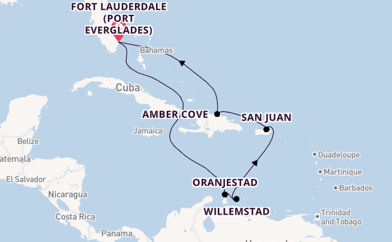 Caribbean from Fort Lauderdale (Port Everglades), Florida with the Caribbean Princess