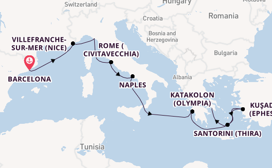 Mediterranean from Barcelona, Spain with the Celebrity Eclipse
