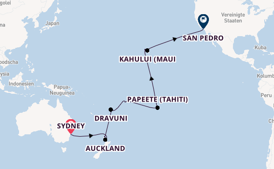 Transpazifik ab Sydney auf der Grand Princess