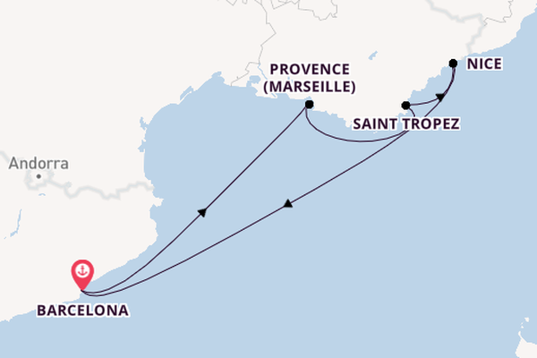 Westelijke Middellandse Zee vanaf Barcelona, Spanje met de Azamara Journey