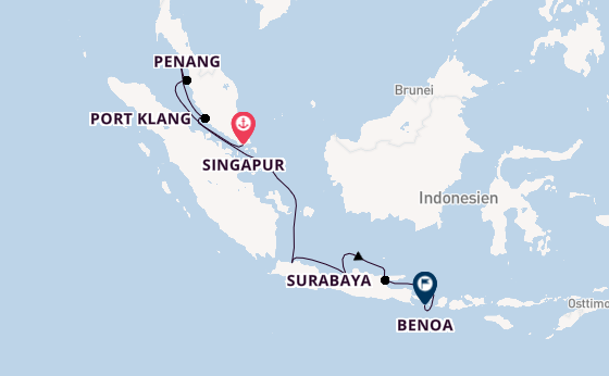 Südostasien ab Singapur, Singapur auf der Seven Seas Mariner