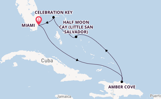 Caribbean from Miami, Florida, USA with the Carnival Celebration