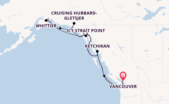 Alaska vanaf Vancouver, Canada met de Westerdam