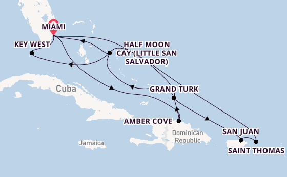 Caribbean from Miami, Florida with the Zuiderdam