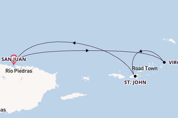 Eastern Caribbean from San Juan, Puerto Rico with the Ilma