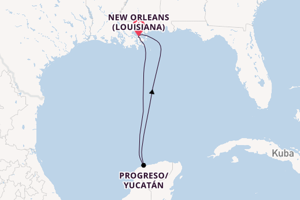 Nordamerika ab New Orleans (Louisiana), USA auf der Carnival Dream