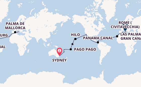 World Cruise from United Kingdom with the MSC Magnifica