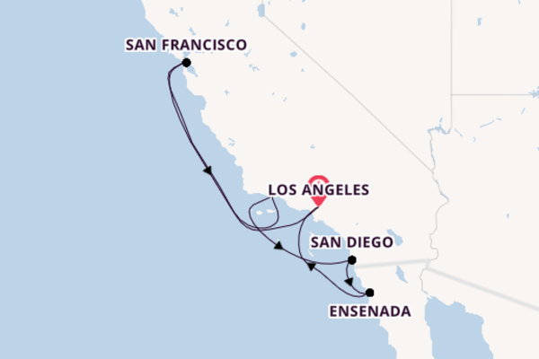 West Coast USA from Los Angeles, California with the Crown Princess