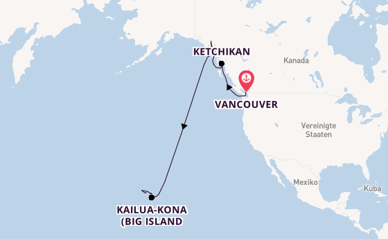 Polynesien ab Vancouver, Kanada auf der Riviera