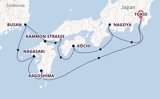 Japan ab Tokio, Japan auf der Diamond Princess