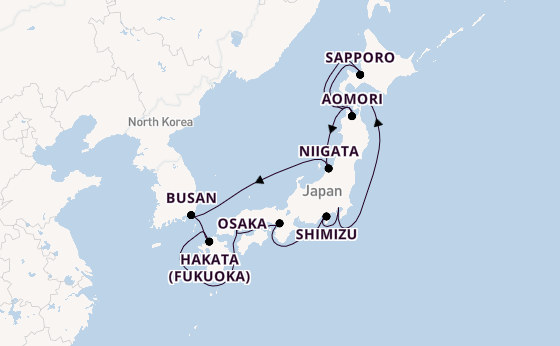 Japan from Tokyo, Japan with the Viking Neptune