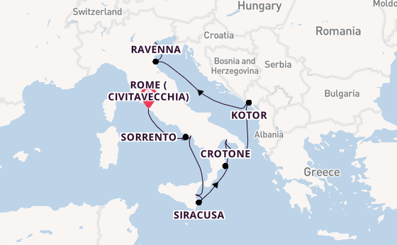Western Mediterranean from Rome (Civitavecchia), Italy with the Azamara Onward