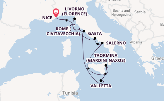 Western Mediterranean from Nice, France with the Silver Shadow