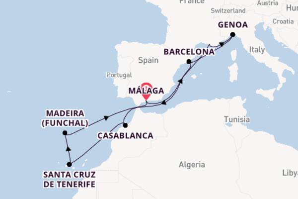 Vibrant expedition from Málaga with MSC Cruises