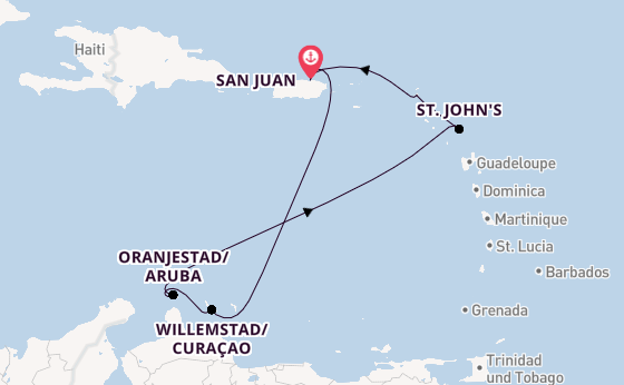 Karibik ab San Juan, Puerto Rico auf der Disney Dream